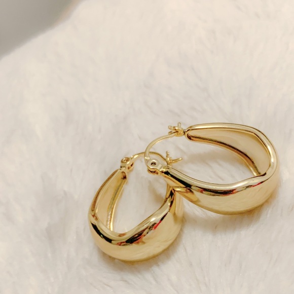 🎉HP🎉Chunky Hoops Dome Earring | 14k Gold Filled - Picture 5 of 5